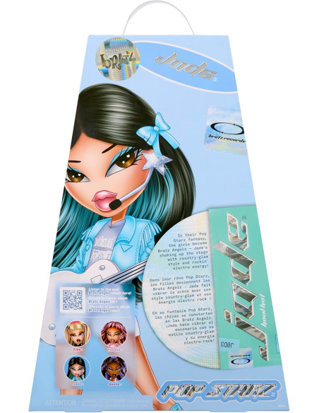 BRATZ Pop Starz Jade - Muñeca de Moda con Encanto Coleccionable, Outfit y Accesorios Musicales