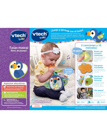 Baby Tucán Musical ¡Hora de pasear! Juguete para el Carrito bebés +3 Meses