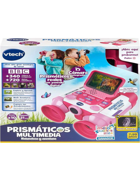 Prismáticos Multimedia Naturaleza y Aventura, Binoculares para niños con Cámara, Fotos y Vídeos