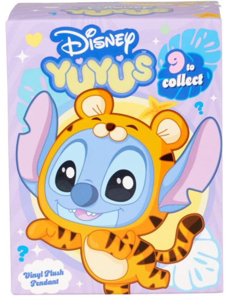 Disney YuYus Stitch, Caja Sorpresa, Colgante Decorativo 12 cm (Charm) 9 diseños Diferentes