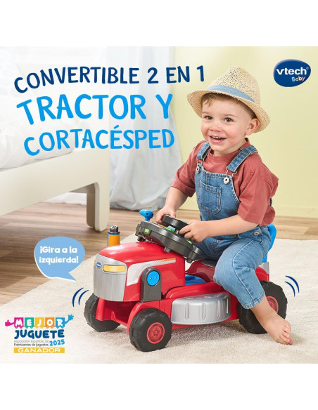 Baby Convertible 3 en 1 Tractor y Cortacésped, Juguete Niños +1 Año, Correpasillos y Andador
