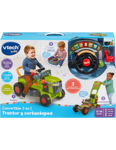 Baby Convertible 3 en 1 Tractor y Cortacésped...