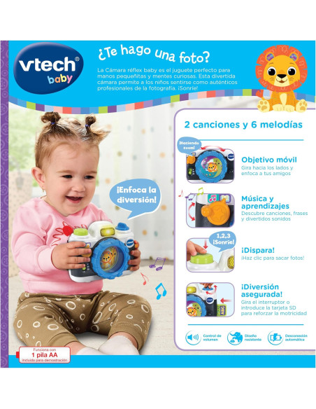 Baby Cámara réflex Baby Fotos y Recuerdos, Juguete Vintage para bebés +9 Meses