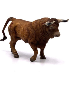 Deqube- Bravo Colorado Trotando Figura de Toro, Color Marrón 2