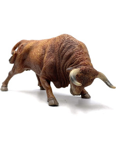 Deqube- Bravo Colorado Embistiendo Figura de Toro, Color... 2