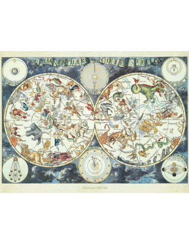 Puzzle Mapa mundial de bestias fantásticas 1500...