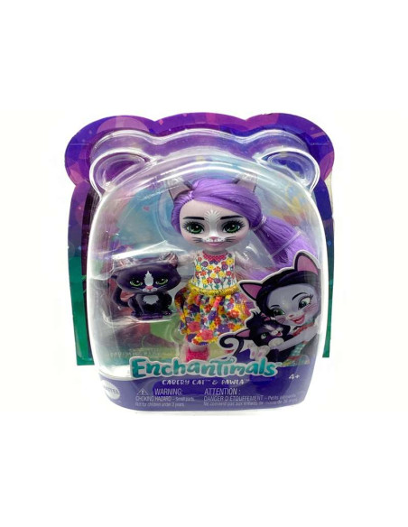 Enchantimals Figura Muñeca Cabery Cat y Pawla