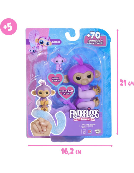 Fingerlings Colas Sorpresa Mono, peina su larguísima Cola