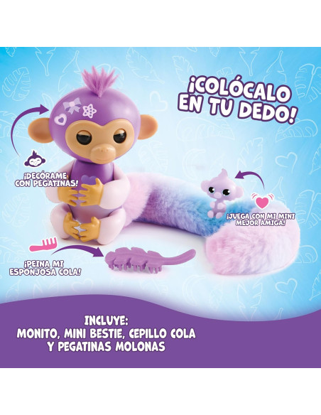 Fingerlings Colas Sorpresa Mono, peina su larguísima Cola
