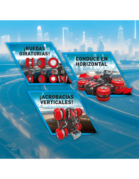 Exost Turbo Slide, Coche acrobático con Ruedas giratorias y Alcance hasta 25 Metros
