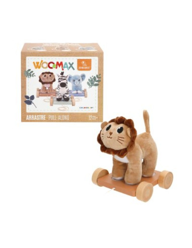 Arrastre madera & peluche animal surtidos +12m 