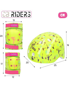 Casco Infantil, Rodilleras y Coderas, Color Amarillo neón 2