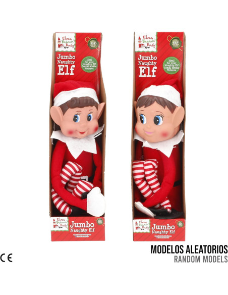 Elves Behavin´ Badly Elfo Travieso, Jumbo 50 cm, Muñeco Original, Elvie o Elfie Flexible