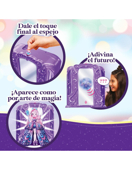 Magic Mixies Pixlings, Magic Mirror Reveal, Muñeca con Detalles y 9 Puntos de Articulación