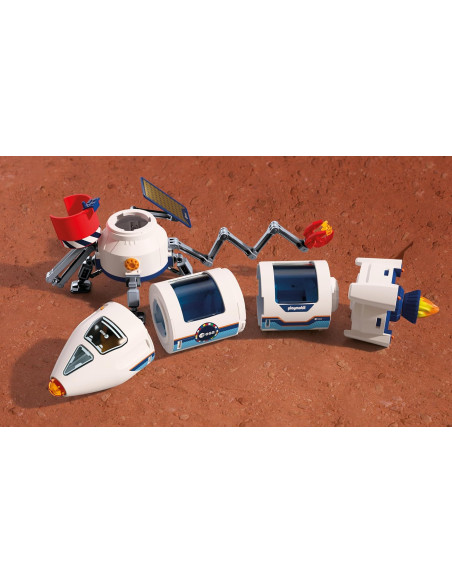 PLAYMOBIL Space Esa Cohete de investigación a Marte| Cohete Modular con Plataforma