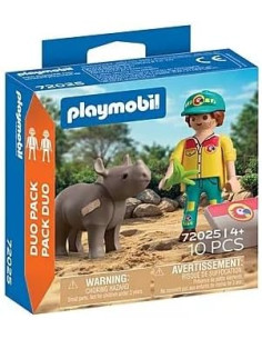 Duo Pack Cuidador con Rinoceronte de Playmobil