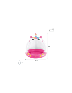 Piscina Hinchable Infantil Intex Gatounicornio con Techo... 2