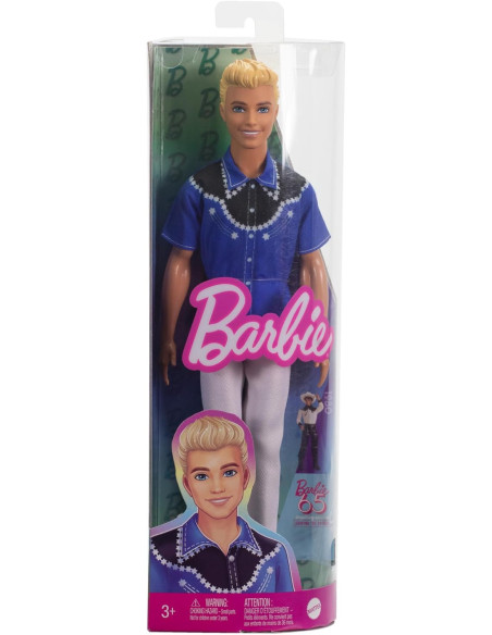 Barbie Fashionistas Muñeco Ken Rubio con Camisa, Pantalones y Botas del lejano Oeste