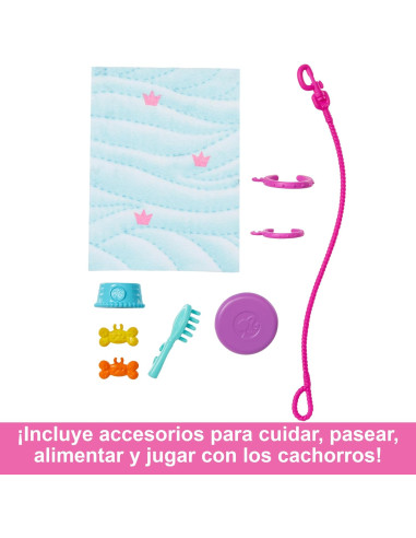 Barbie Muñeca Rubia paseadora de Perro con...