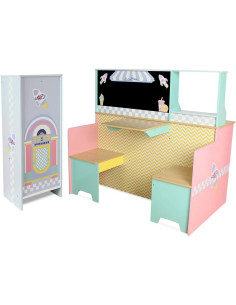 Cocina Restaurante de Madera 4 módulos 2 en 1 con luz y... 2