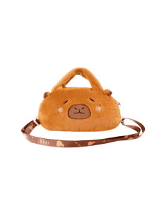 Bolso Capibara Peluche Oso Marrón con Correa