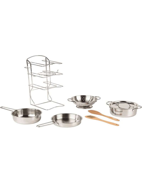 Cacerolas Inox Role Planet – Set de cocina infantil Super Chef 8 piezas (3+)