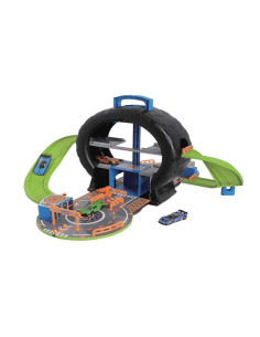 Garaje Rueda 2 niveles Motor Planet con 4 coches de metal...