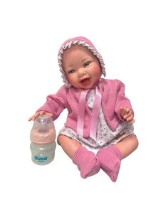 Reborn Marieta Exclusivo Rosa con biberon 42 cm