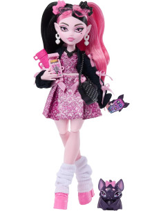 Monster High Draculaura Muñeca con Vestido Rosa con Lazo...