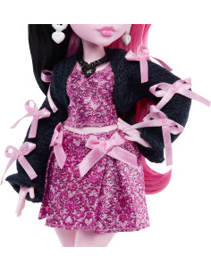 Monster High Draculaura Muñeca con Vestido Rosa con Lazo... 2