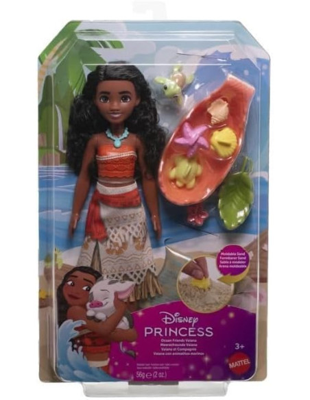 Vaiana ¡La muñeca Moana del set Disney Princess Ocean Friends admira las maravillas del mar!