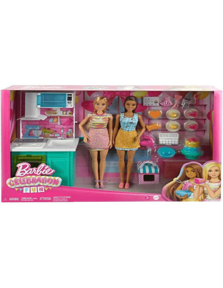 Barbie Horneando Pastel de Cumpleaños set cocina con muñecas 3 años