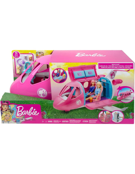 Barbie Avión de Tus sueños, avión de Juguete con Accesorios para muñecas