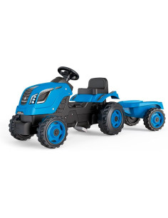 Smoby- Tractor Infantil Con Pedales Farmer Xl Azul, Muy...