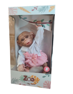 MONO REBORN EXCLU BLUSA BLANCA BRAGUITA CUADROS ROSA