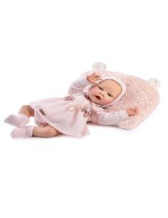 Muñeca bebé reborn Gisele Vestido de Lana Rosa 42 cm