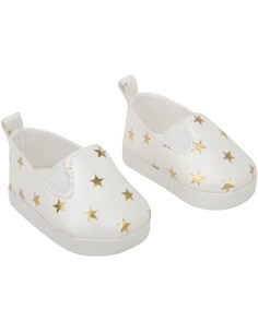 Set Zapatos Blancos con Estrellitas para Muñeca 45 cm.