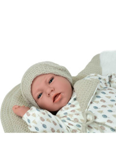 Muñeca Elegance 40 cm Dafne Beige con Manta con peso 2