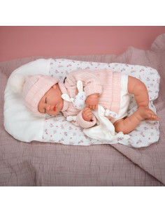 Reborn Arias 45 cm Daira con cojin Dou Dou (ojos cerrados)