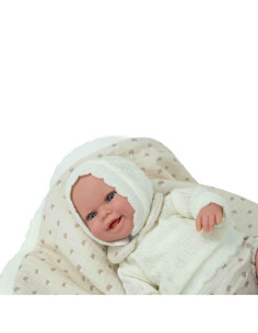 Muñeca Elegance 35 cm Babyto Beige con Manta 2