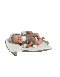 Muñeco bebé Elegance Babyto 35 cm marrón con manta... 2