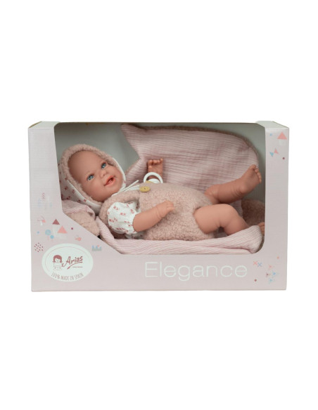 Muñeca Arias Elegance Babyto rosa de 35 cm con manta (muñeca con peso)