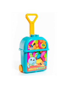 Carrito Con 20 Bloques Azul Molto