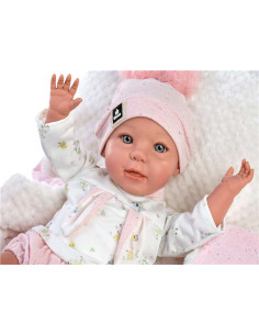 Muñeca con peso Nieves 38 cm con conjunto rosa 2