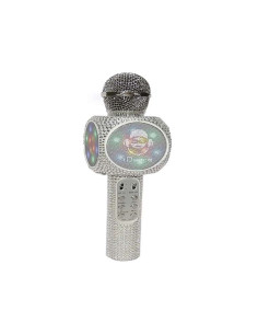 Micrófono Karaoke con Brillantes Plateado