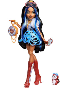 Monster High Muñeca Robecca Steam con Blusa Azul y...