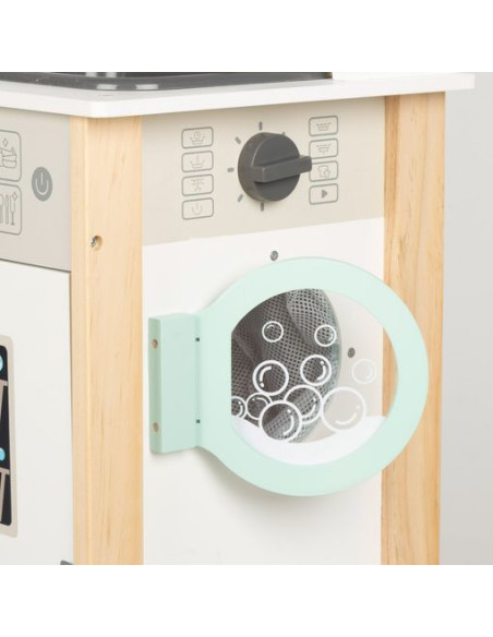 Woomax - Cocina De Madera Eléctrica Con Luz, Sonido Y Accesorios 60x30x97 Cm