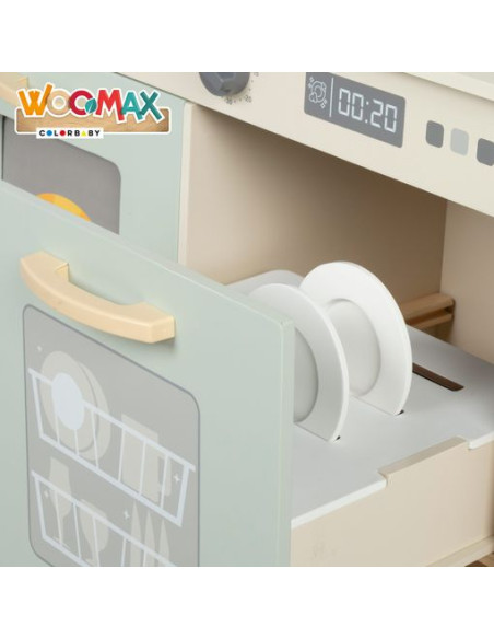 Woomax - Cocina De Madera Eléctrica Con Luz, Sonido Y Accesorios 70x30x100 Cm
