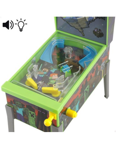 Minecraft - Mini Pinball De Juguete Con Luz Y...