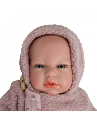 Muñeco Reborn Arias 40 cm Luna Rosa con Manta Nido